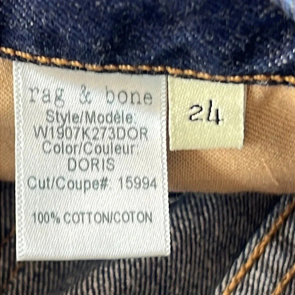 Rag & Bone Doris Cut Off Distressed Denim Shorts Dark Wash Size 24 - Picture 10 of 13